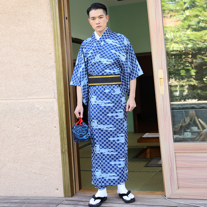 Traditional Japanese Men'S Formal Wear - 男性用の伝統的な着物,日本のエスニックウェア,花,火,社交服,フォーマル,しわ防止,鉄素材なし,夏