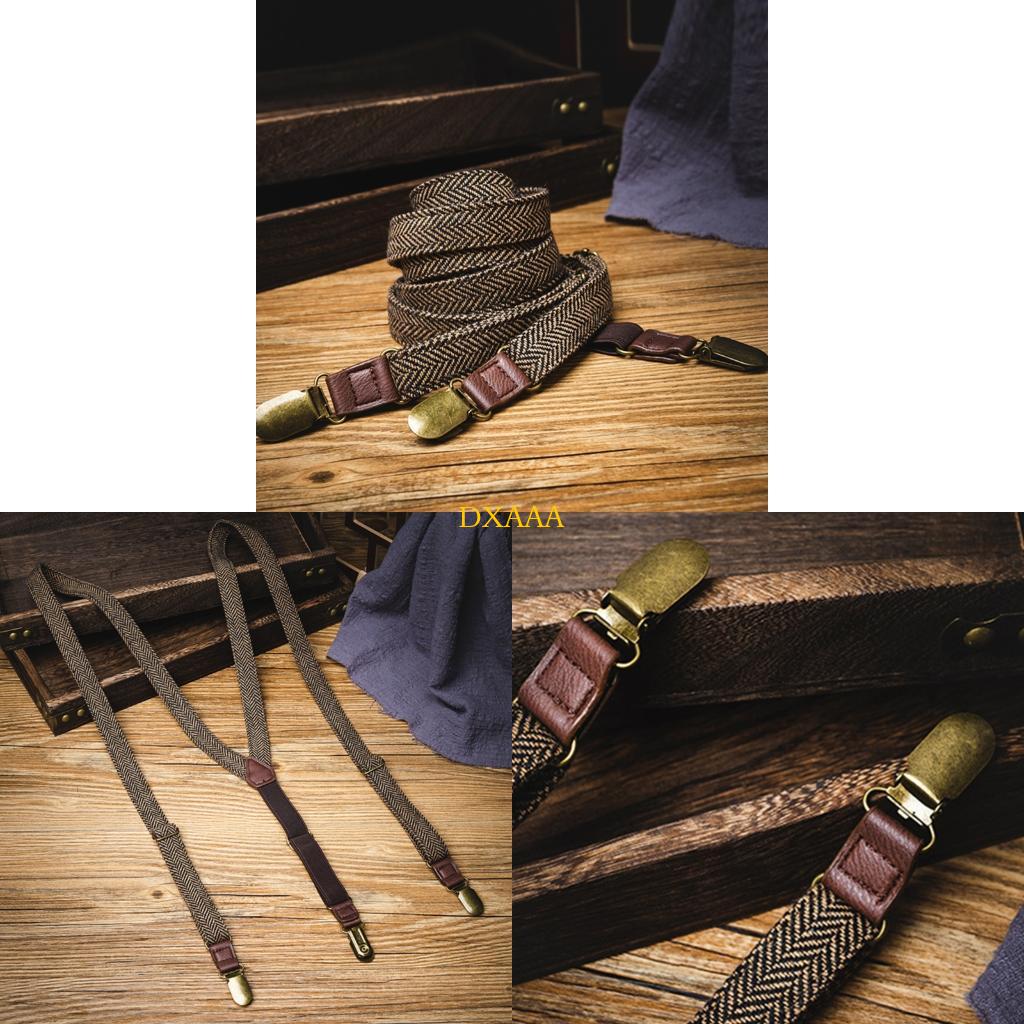 Suspender Clip Formal - DXAA 弾性ジャカードサスペンダー男性用長さ調節可能耐久性のある金属クリップデザイン