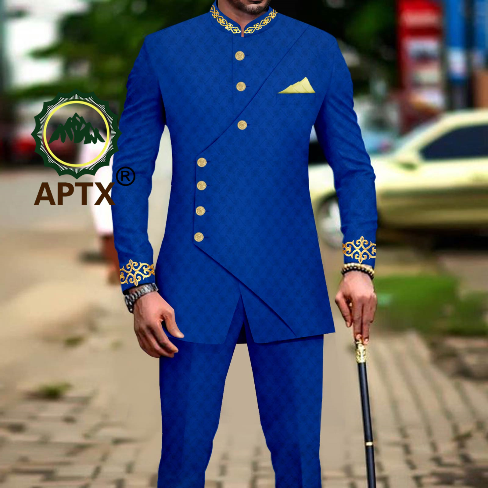 Men Formal Wear Clothes - アフリカの男性用ビジネスカジュアルスーツ、バジンリッチジャケットとトラウザーズ2ピースフォーマルウェア、結婚式イベント衣装A2316051