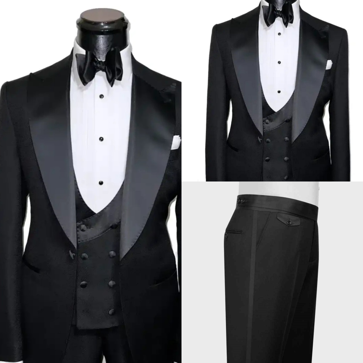 Men'S Formal Wear No Suit - フォーマルな結婚式のタキシード、ピークドラペル、3ピース（ジャケット、ベスト、パンツ）、メンズスーツ、ファッショナブルなワンボタン、新郎用イブニングブレザー、カスタムメイド