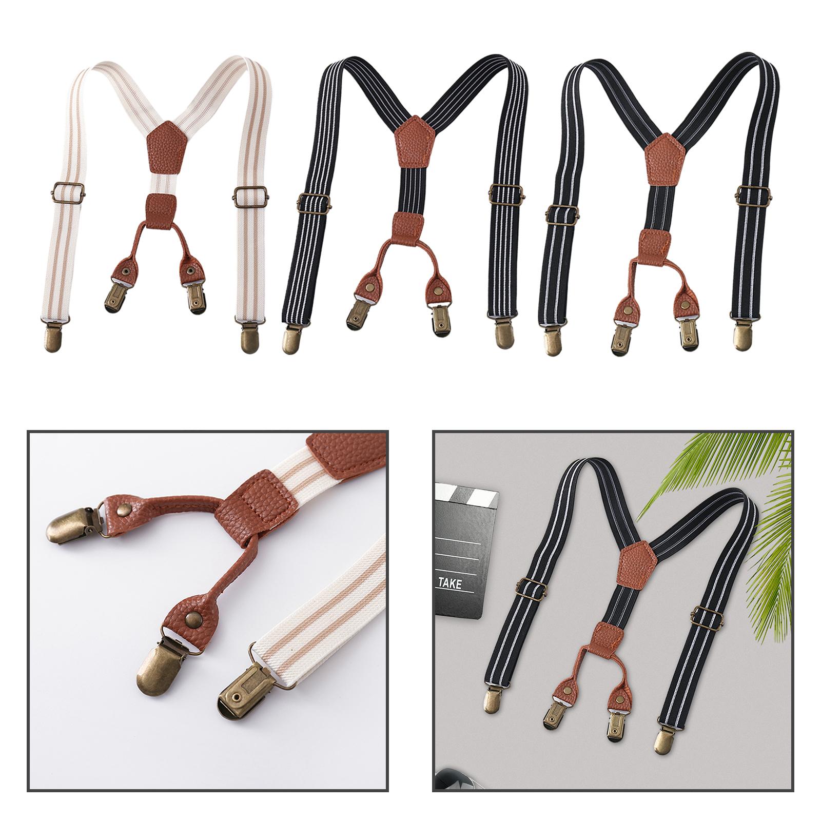 男の子 女の子用 エラスティックサスペンダー Yバック レザ - Suspender Clip Formal のレビューと価格