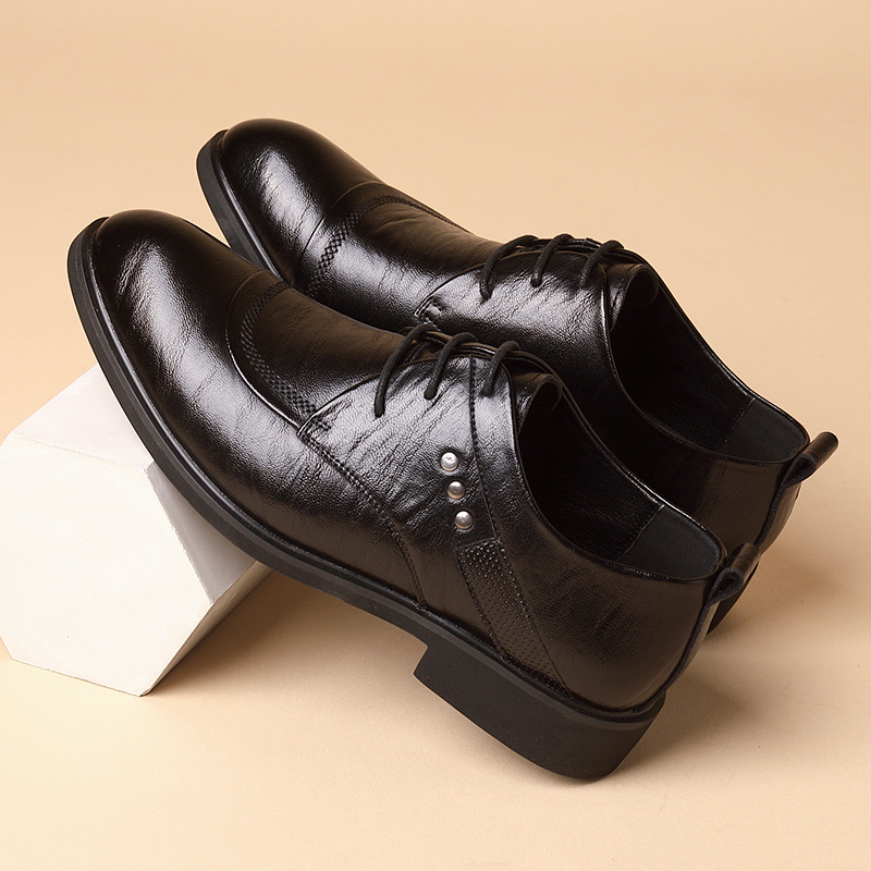 メタルリベット付きレザーオックスフォードシューズ、レースアッ - Men'S Formal Party Wear Shoes のレビューと価格