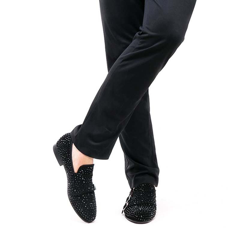 Piergitar 新しい黒スエードメンズダブルモンクシュー - Men'S Formal Party Wear Shoes のレビューと価格