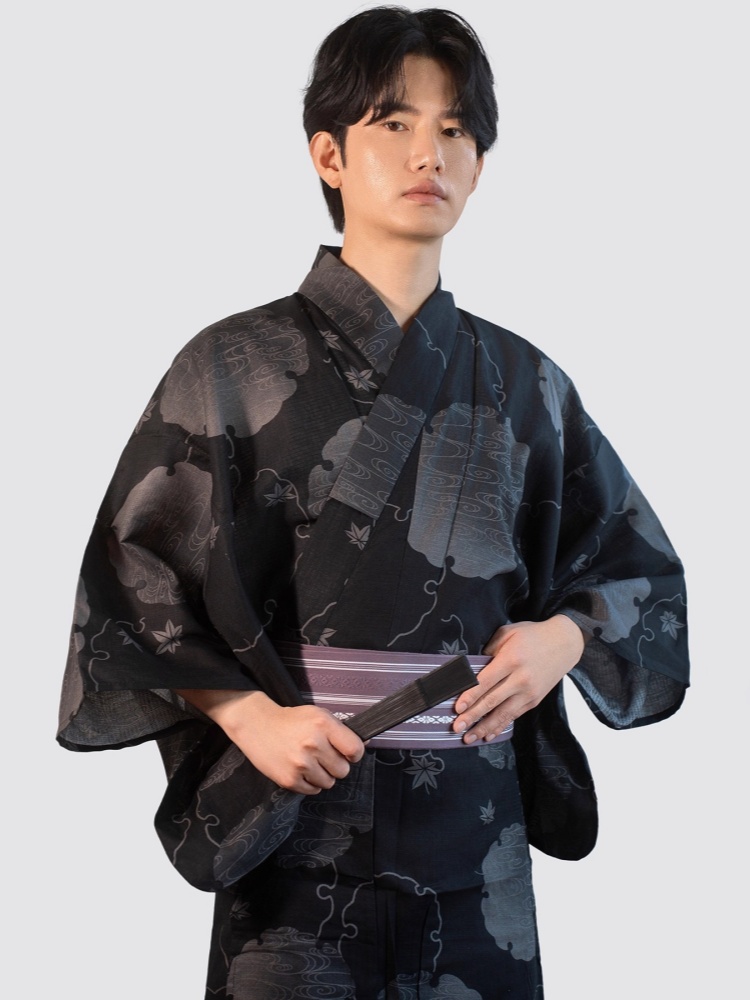 メンズ日本の伝統的な着物、帯付き、綿プリント、フォーマルな浴 - Traditional Japanese Men'S Formal Wear のレビューと価格