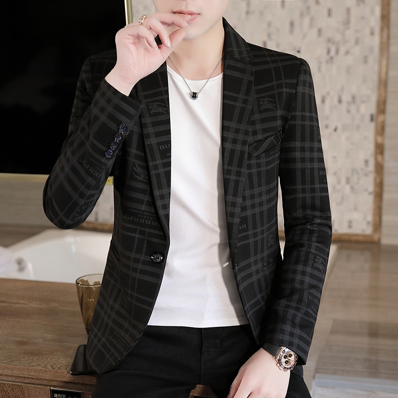 メンズ薄手スーツ春夏ファッションパーソナライズプリントビジネ - Men Formal Wear Clothes のレビューと価格