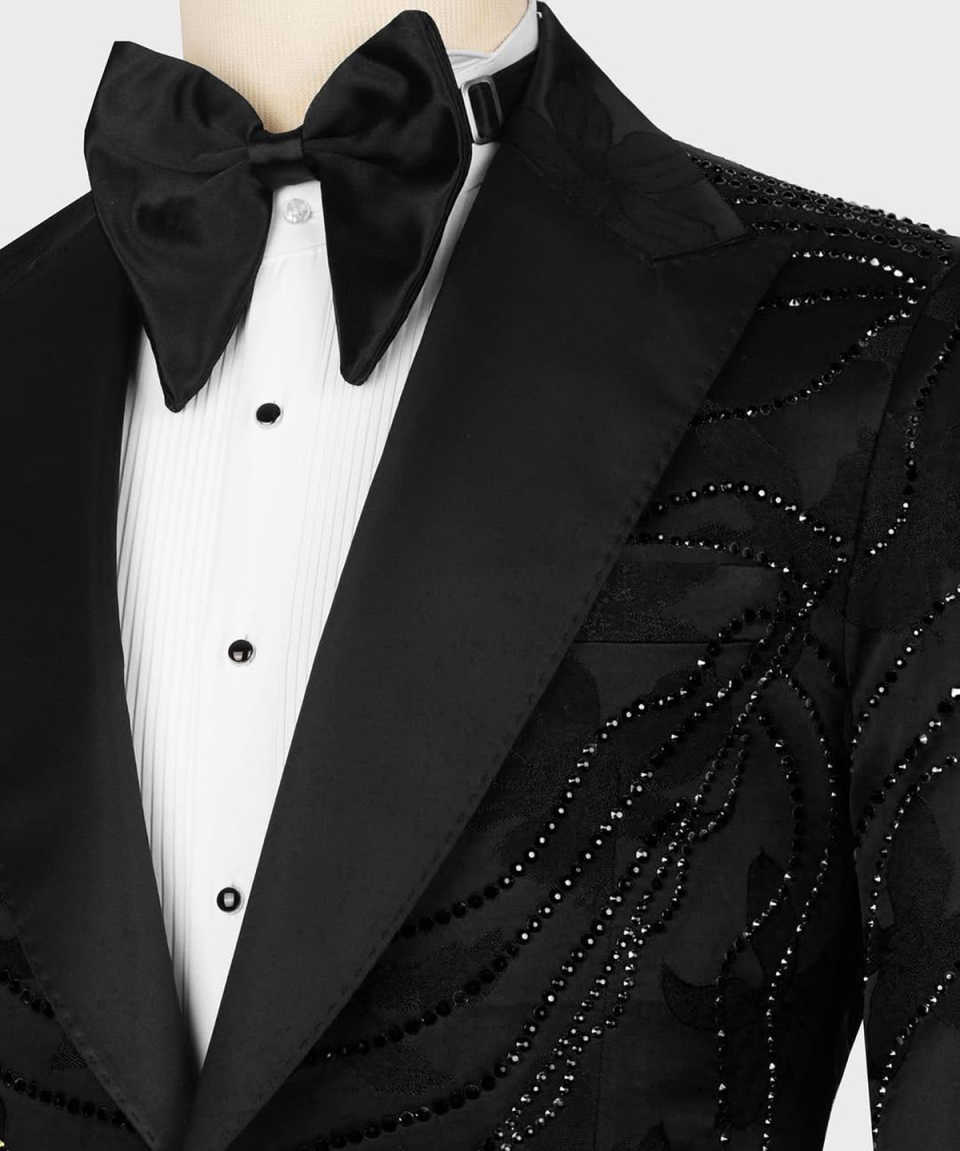 パーティースーツファッションショー結婚式男性スーツクリスタル - Men'S Formal Wear No Suit のレビューと価格