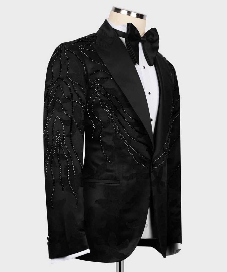 パーティースーツファッションショー結婚式男性スーツクリスタル - Men'S Formal Wear No Suit のレビューと価格