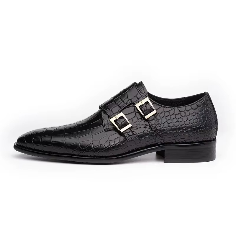 メンズ本革ドレスローファー手作りダブルバックルモンクスリッポ - Men'S Formal Party Wear Shoes のレビューと価格