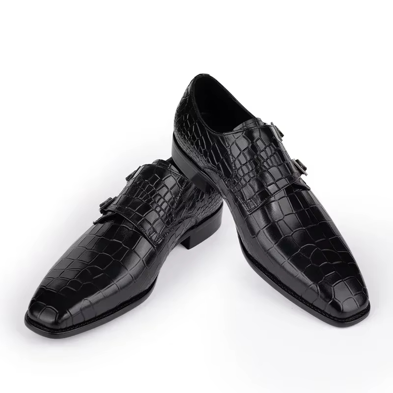 メンズ本革ドレスローファー手作りダブルバックルモンクスリッポ - Men'S Formal Party Wear Shoes のレビューと価格