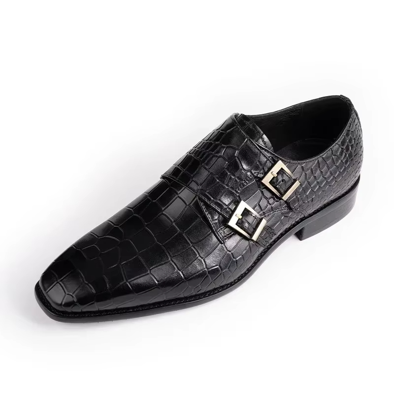 メンズ本革ドレスローファー手作りダブルバックルモンクスリッポ - Men'S Formal Party Wear Shoes のレビューと価格