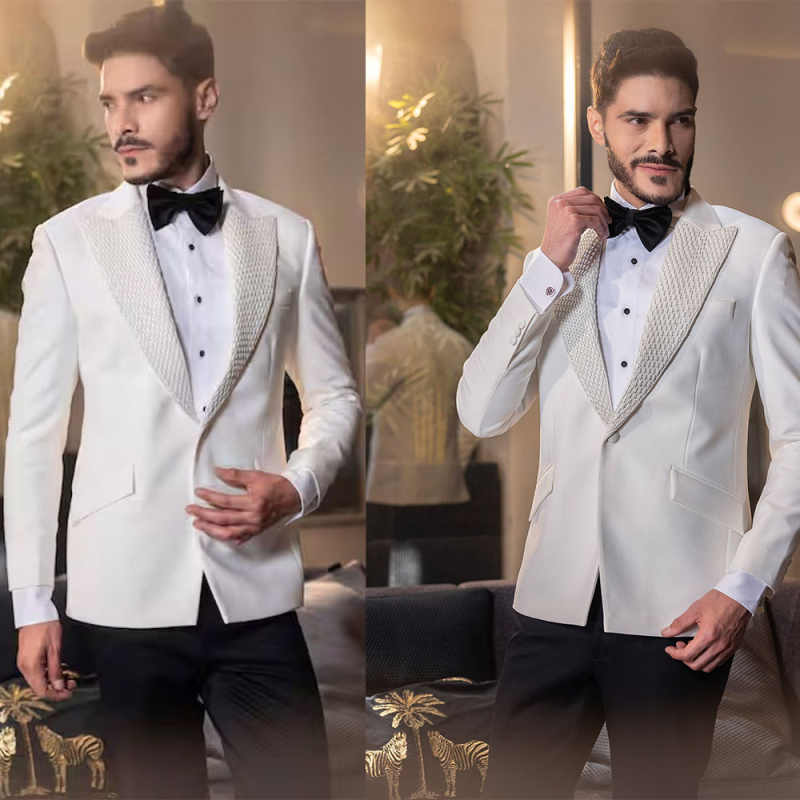 クラシック男性スーツシングルブレスト 2 ピースジャケットと - Men'S Formal Wear No Suit のレビューと価格
