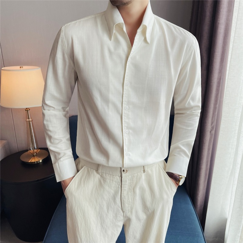 100% リヨセル通気性シャツ男性服ビジネス社会フォーマルウ - Men Formal Wear Clothes のレビューと価格