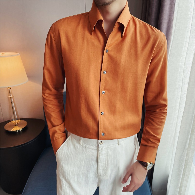 100% リヨセル通気性シャツ男性服ビジネス社会フォーマルウ - Men Formal Wear Clothes のレビューと価格