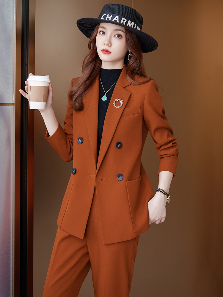 レディース2ピースビジネススーツセット、ポケット付きダブルブ - Men'S Formal Wear No Suit のレビューと価格