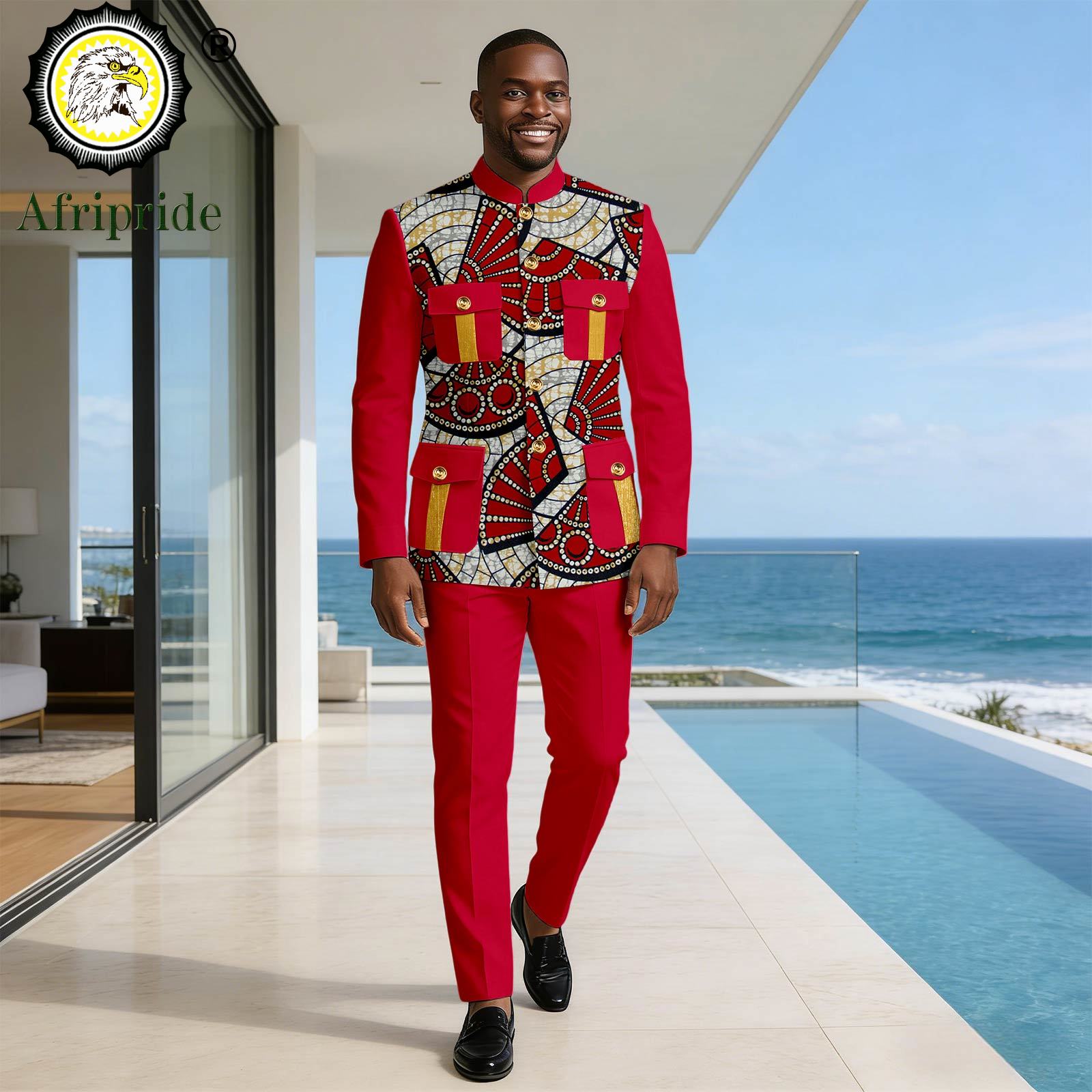 メンズフォーマルウェア シングルブレスト ポケット刺繍プリン - Men Formal Wear Clothes のレビューと価格