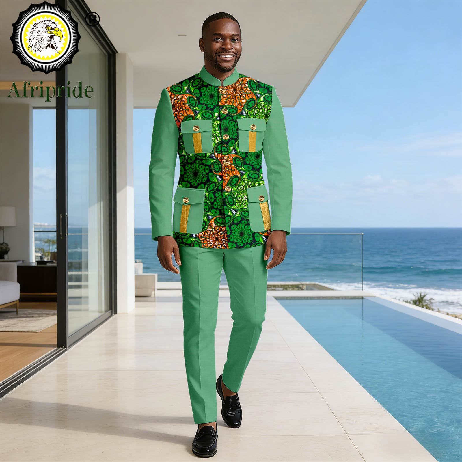 メンズフォーマルウェア シングルブレスト ポケット刺繍プリン - Men Formal Wear Clothes のレビューと価格