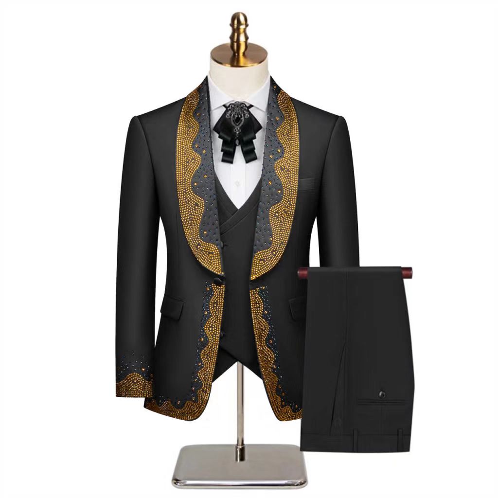白人男性スーツセット 2 ピースブレザー + パンツズボン高 - Formal Wear Jersey For Men のレビューと価格