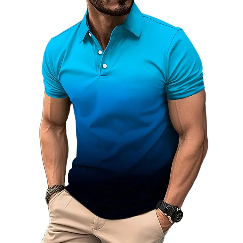 メンズ ポロシャツ 半袖 グラデーションカラー ジム フィッ - Men Formal Wear Clothes のレビューと価格