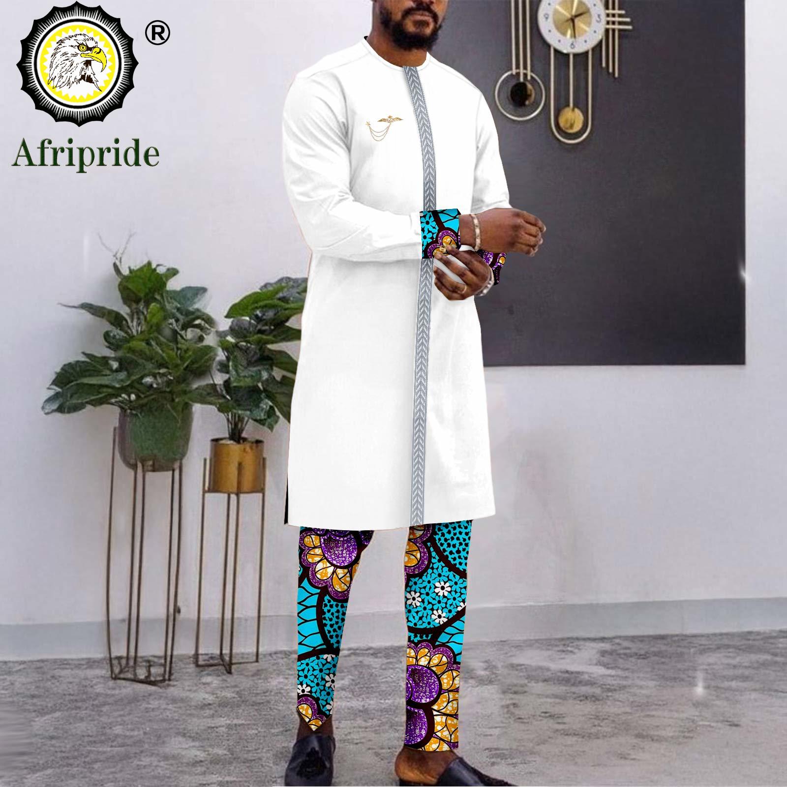 男性用アフリカンウェア,ブローチ刺embroidery,長袖 - Men Formal Wear Clothes のレビューと価格