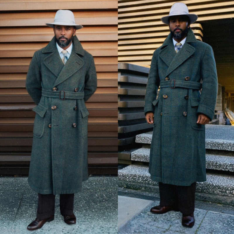 優雅なメンズオーバーコート 1ピース ダブルブレスト ピーク - Men'S Formal Wear No Suit のレビューと価格