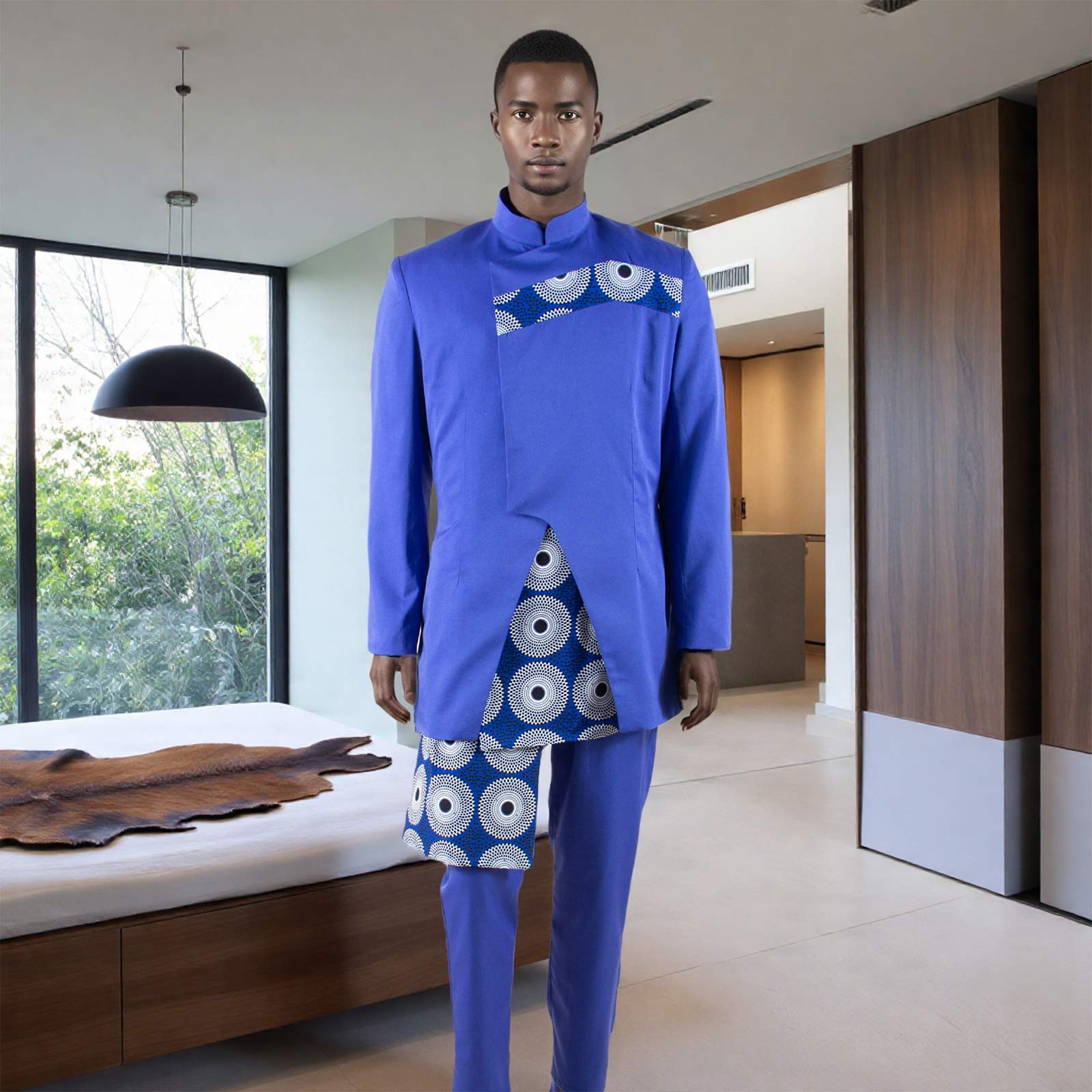 男性用アフリカンウェア,スリムフィット,長袖プリントブレザー - Men Formal Wear Clothes のレビューと価格