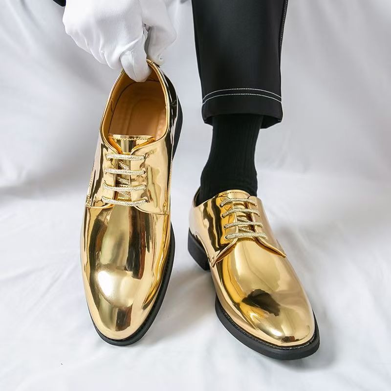 男性用デイリーポインテッドレザーシューズ、ビジネスパフォーマ - Men'S Formal Party Wear Shoes のレビューと価格
