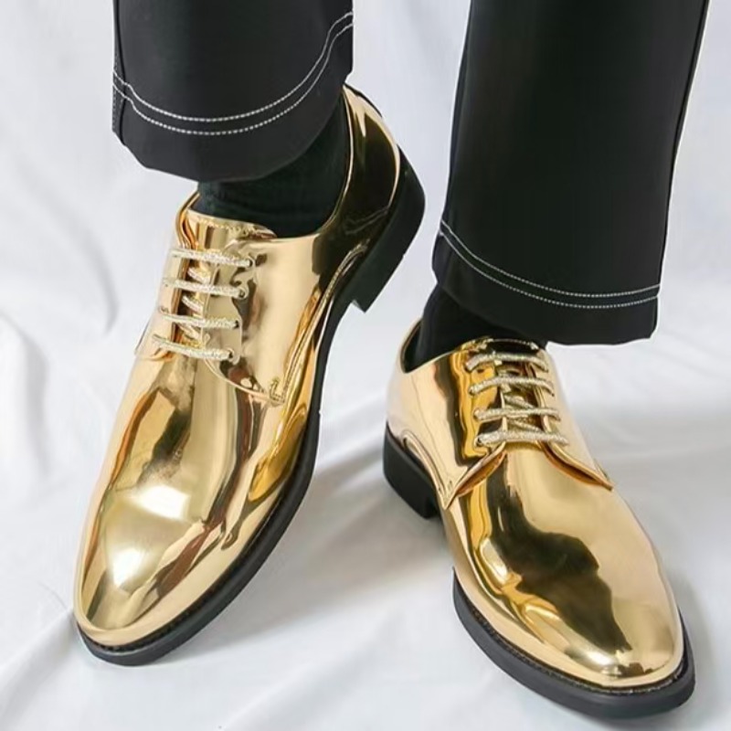 男性用デイリーポインテッドレザーシューズ、ビジネスパフォーマ - Men'S Formal Party Wear Shoes のレビューと価格
